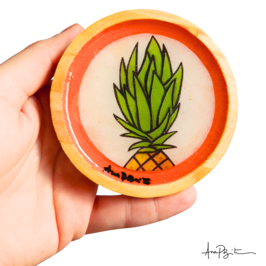 Porta-Copos Abacaxi - Laranja