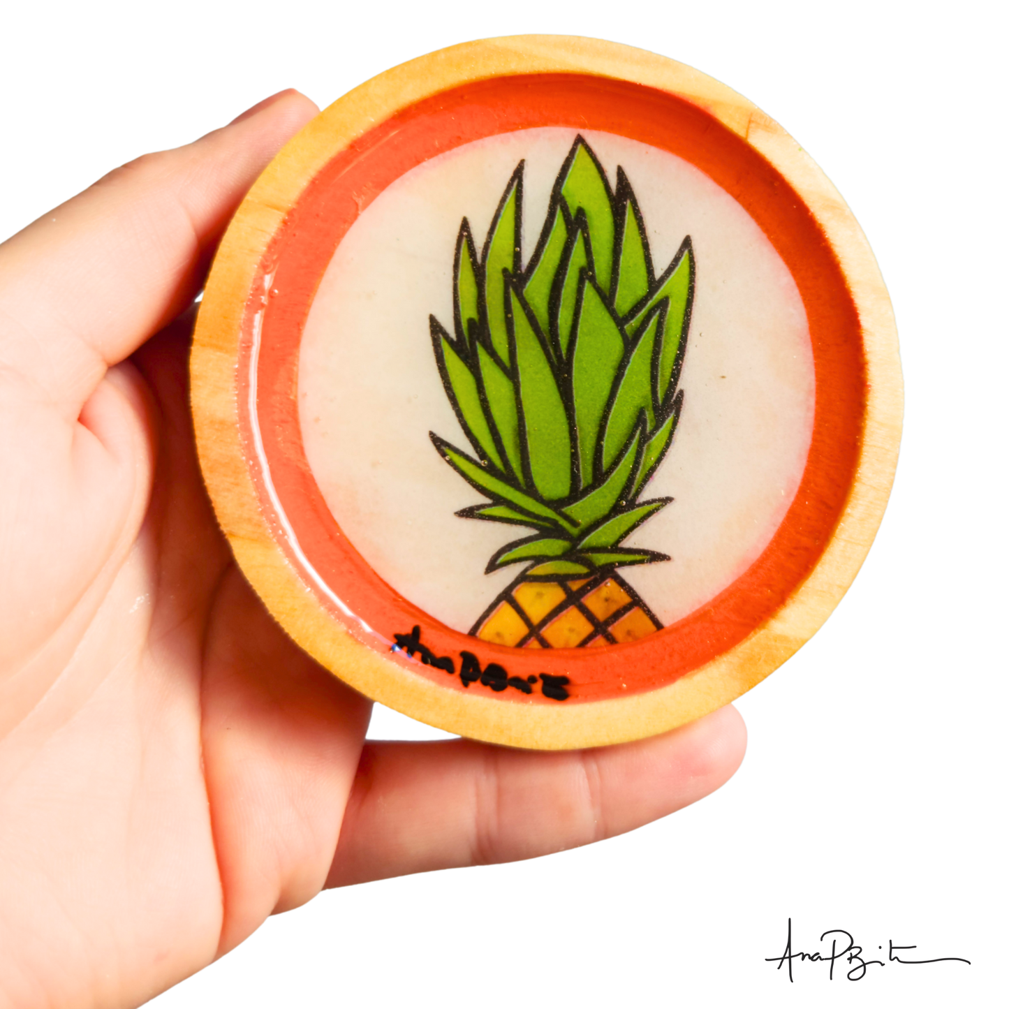 Porta-Copos Abacaxi - Laranja