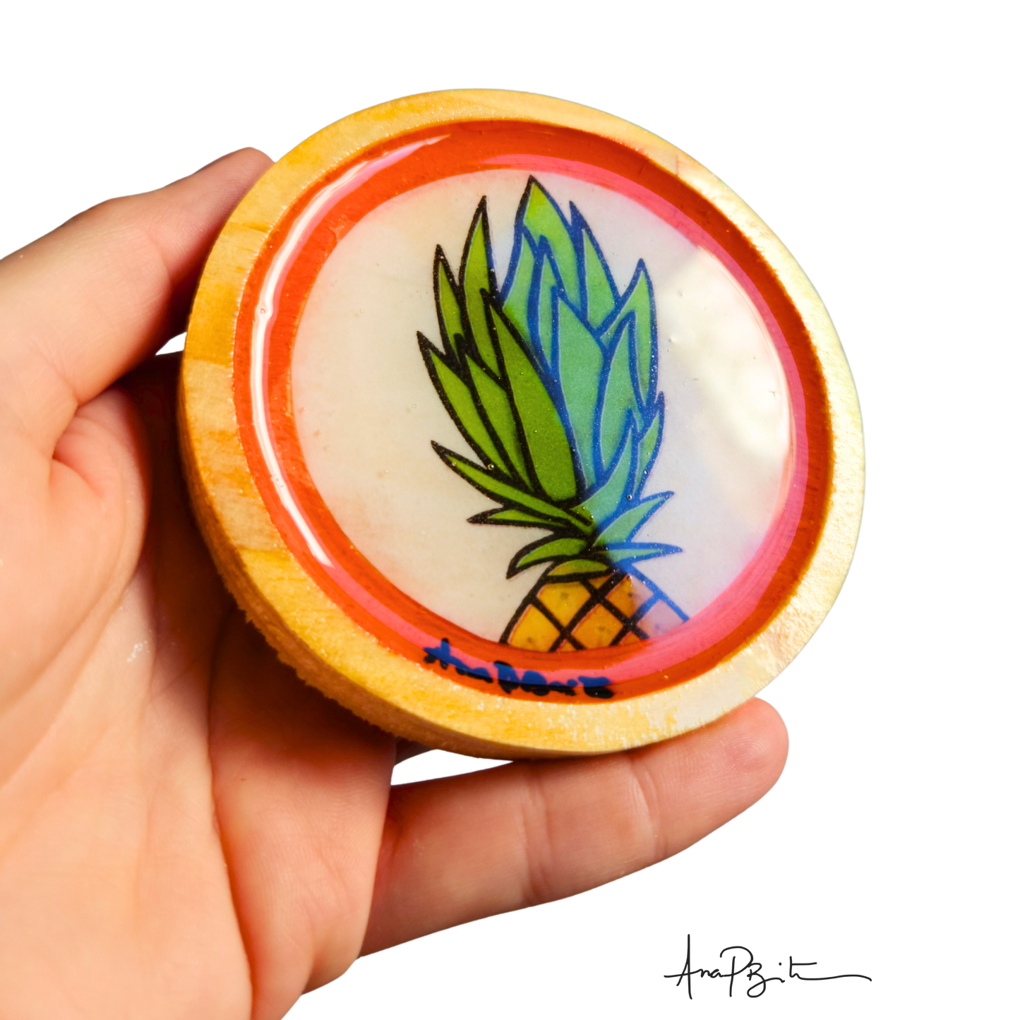 Porta-Copos Abacaxi - Laranja